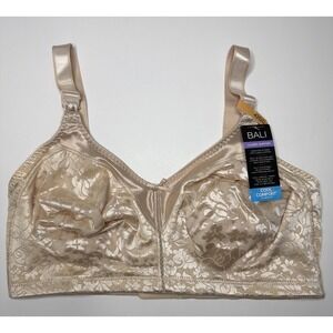 Bali Women's Double Support Spa Closure Wire-Free Bra Soft Taupe 42DD NEW DF3372